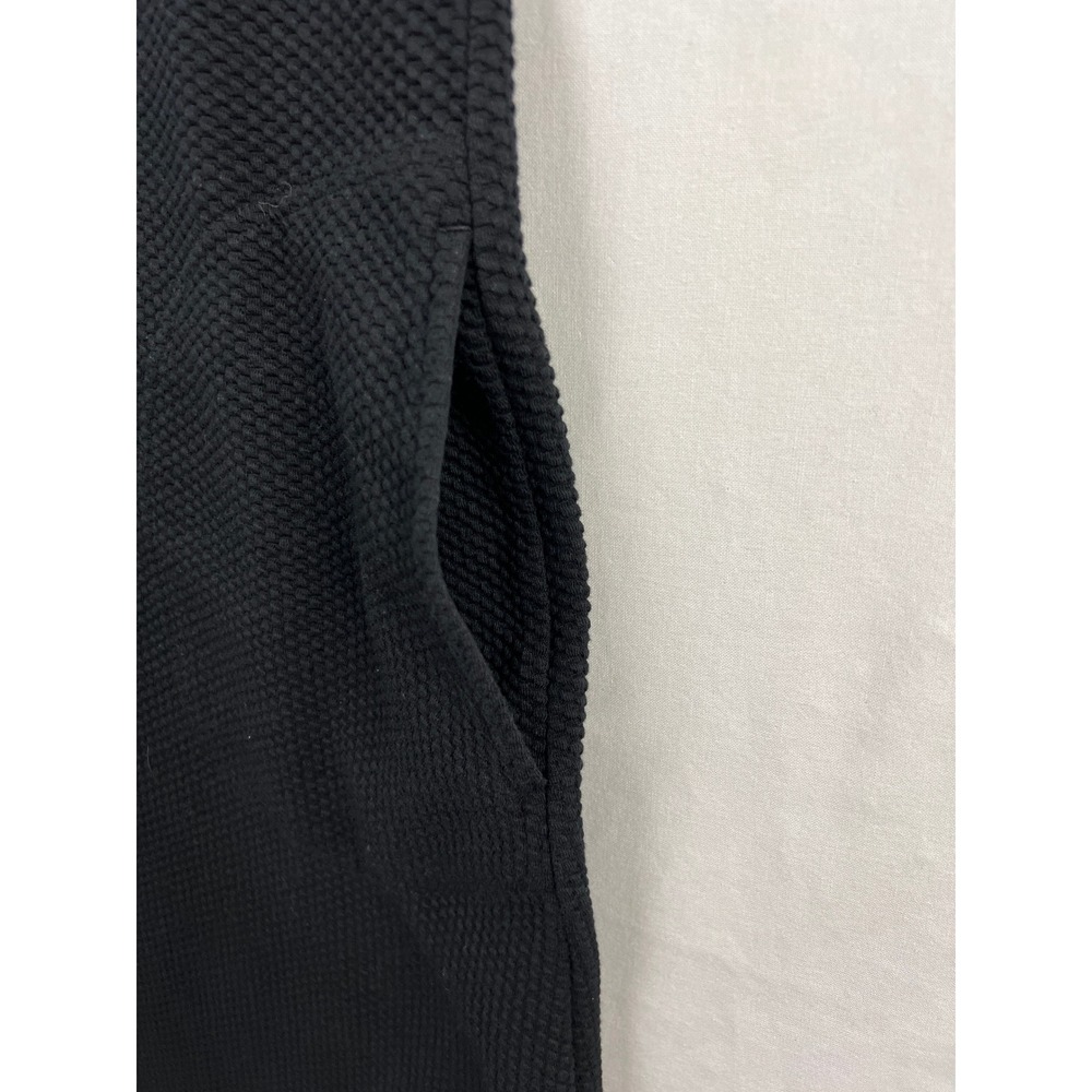 Lou & Grey Shift Dress Womens Large Black Textured Sleeveless Pocket Honeycomb - Picture 3 of 7